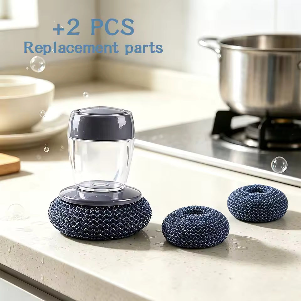 UltraCLEAN™ Self-Filling Soap Dish Brush — Grease-Cutting Scrubber for Dishes, Pans & Sink