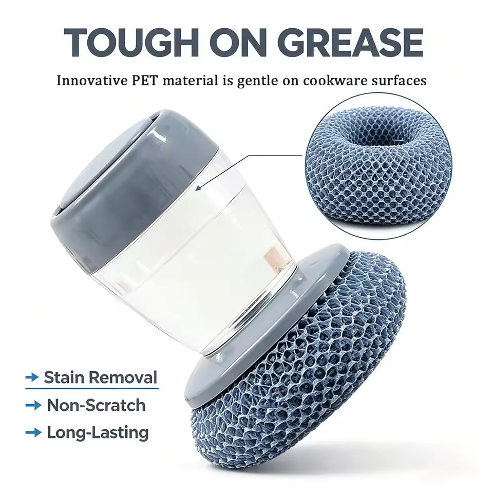 UltraCLEAN™ Self-Filling Soap Dish Brush — Grease-Cutting Scrubber for Dishes, Pans & Sink