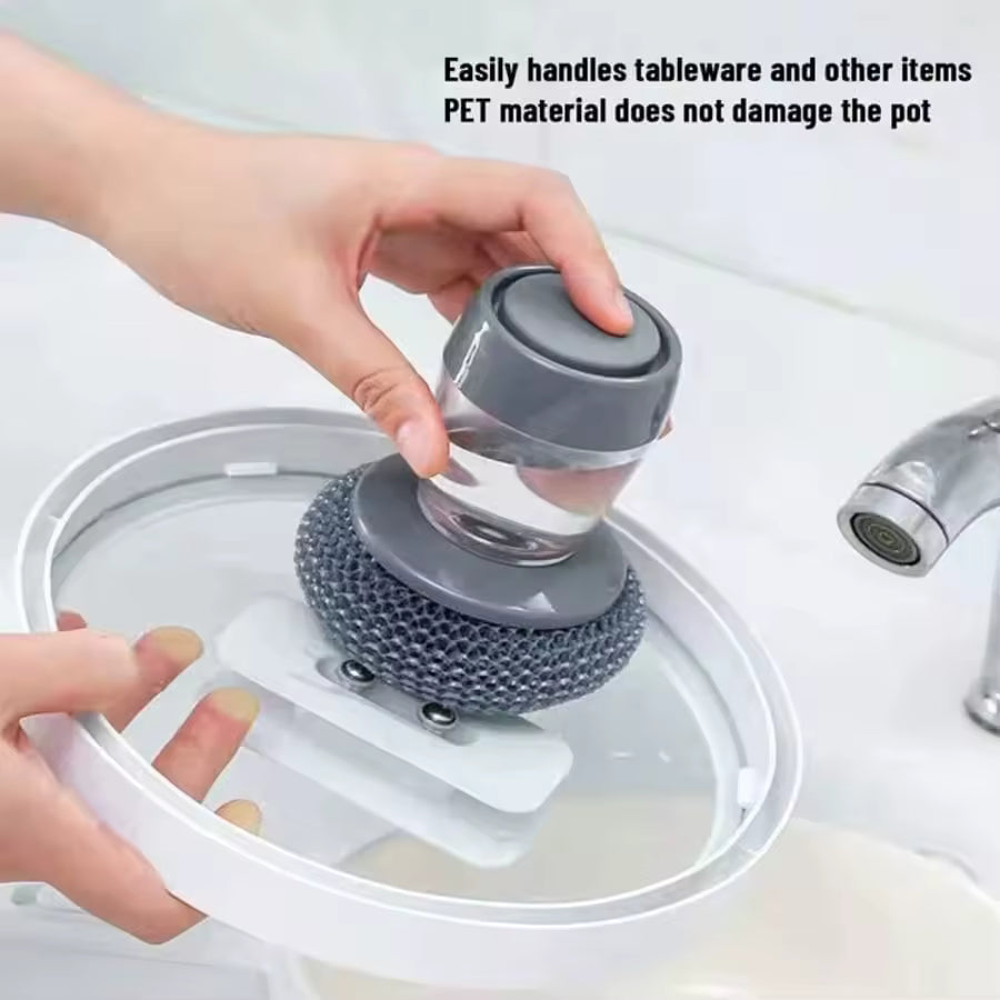 UltraCLEAN™ Self-Filling Soap Dish Brush — Grease-Cutting Scrubber for Dishes, Pans & Sink